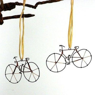 Recycled Wire Bicycle Ornament - Pack of 10