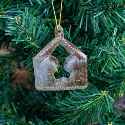 Creche Design Steel Drum Ornament