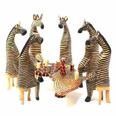 Mahogany Party Animal Zebra Sculpture