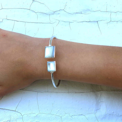 Mother-of-Pearl Squares Cuff Bracelet