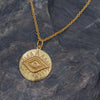 Evil Eye Coin Pendant Necklace, Brass, PACK OF 3
