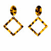 Tortoise Shell Geometric Drop Earrings