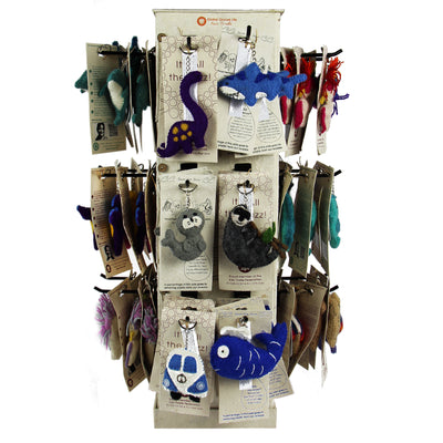 Full Set of Felt Keychains - 96 Pieces + FREE Display