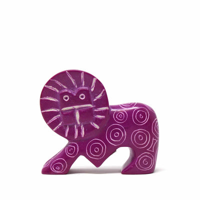 Single Soapstone Lions 3-inch