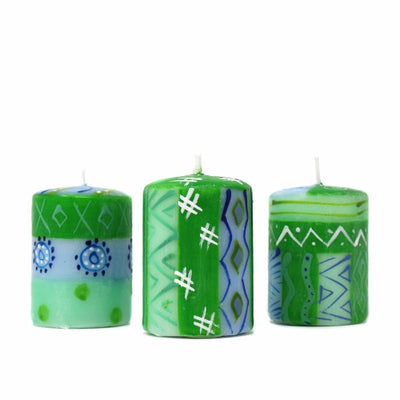 Hand-Painted Votive Candles, Boxed Set of 3 (Farih Design)