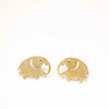 Elephant Brass Stud Earrings - Pack of 3