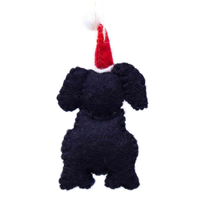 Black Labrador Santa Handmade Felt Ornament