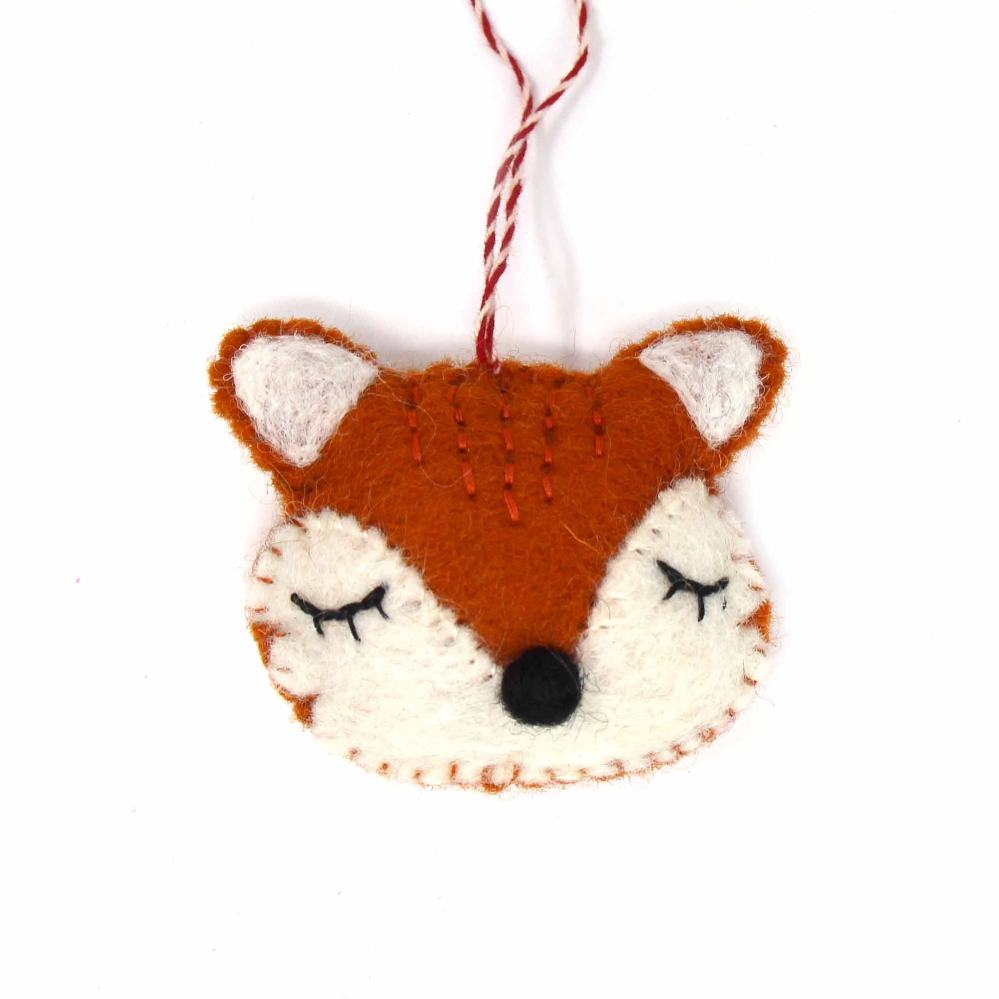 Sleeping Fox Felt Ornament