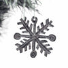 Snowflake Haitian Metal Drum Christmas Ornament (3" x 3")