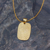 Hammered Rectangle Pendant Necklace, Golden Brass, PACK OF 3
