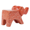 Large Soapstone Happy Elephant 4.5 inches - Orange