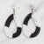 PACK OF 5 -Maasai Bead Zebra Black and White Teardrop Earrings