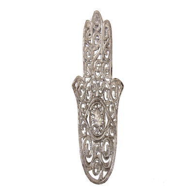 Hamsa Hand Haitian Metal Wall Art, 14 inch