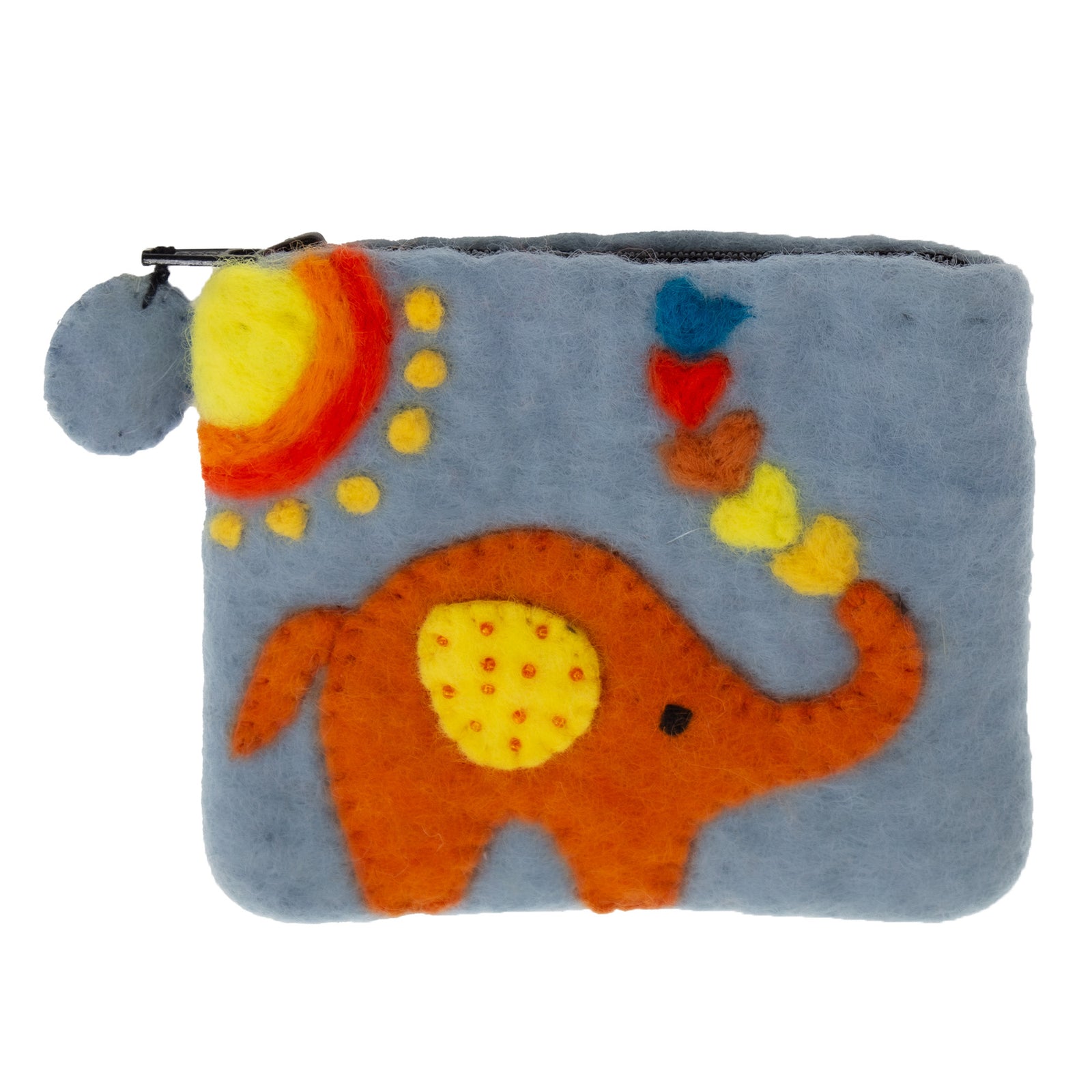 Elephant Felt Coin Zipper Pouch