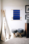 Guatemalan Hand Loom Wall Tapestry, Blue and Primary Colors