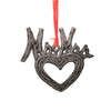 Mr & Mrs Newlywed Heart Haitian Metal Drum Christmas Ornament