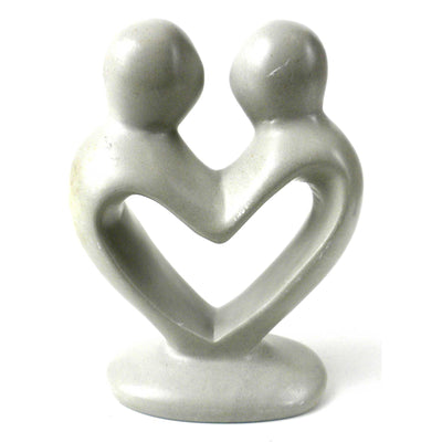 Single Soapstone Lover's Heart Sculptures - Natural Stone