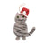 Grey Tabby Santa Cat Felt Ornament