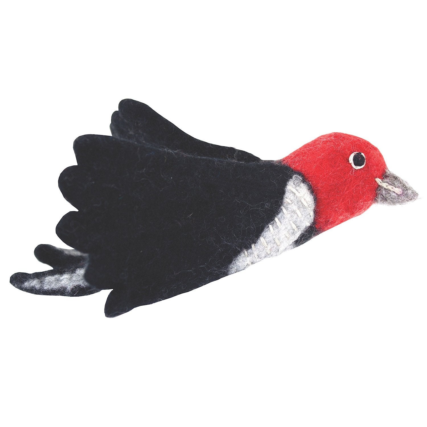 Wild Woolies Felt Bird Garden Ornament - Woodpecker