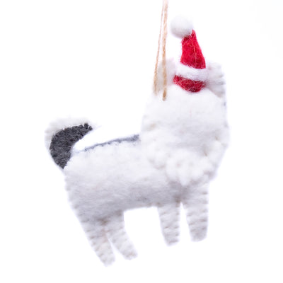 Husky Santa Handmade Felt Ornament