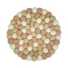 Felt Ball Trivet: Round, Desert Sands