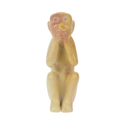 Soapstone Monkey See, Do, Hear Candlestick Holder Statues