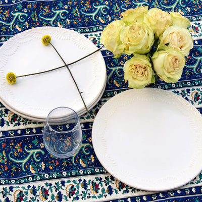 Encantada Handmade Pottery 11.75 Set of 2 Dinner Plates, Blanco