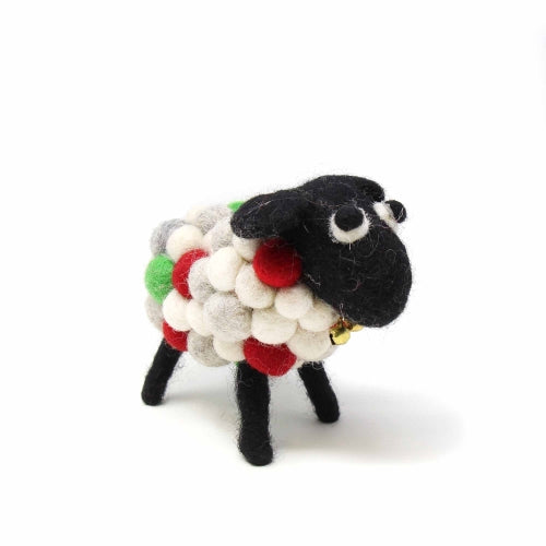 Handcrafted Felt Christmas Sheep Décor, Large