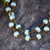 Haiti Clay Bead Short Necklace, Mint Blue