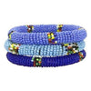 Maasai Bead Bangles, Set of 3 Blues