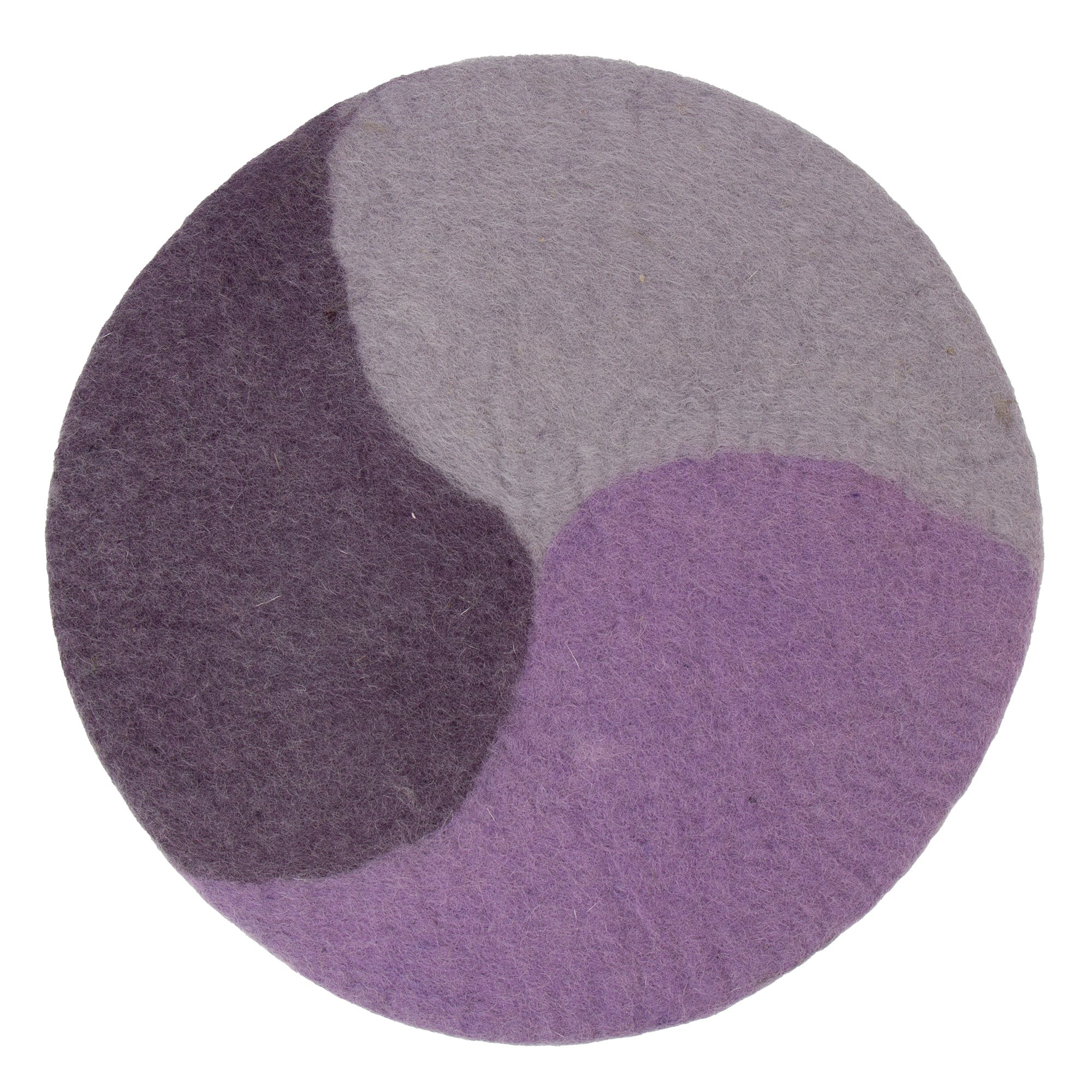 Handmade Felt Paisley 13.75inch Placemat/Charger: Lilac Dusk