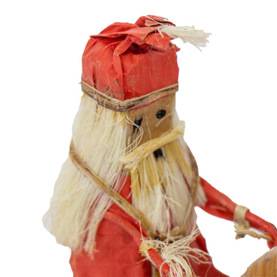 Banana Fiber Santa Riding Elephant Small Tabletop Decor