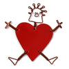 Set of 10 Dancing Girl Heart Body Pins in Red