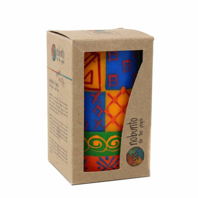 Hand-Painted Pillar Candle, Gift Box, 4-inch (Shahida Design)