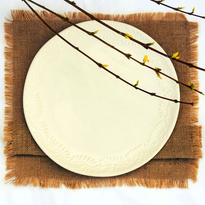 Encantada Handmade Pottery Serving Platter, Blanco