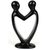 Single Soapstone Lover's Heart Sculptures - Black Finish