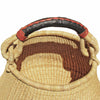 Bolga Pot Basket - Natural with Leather Handle