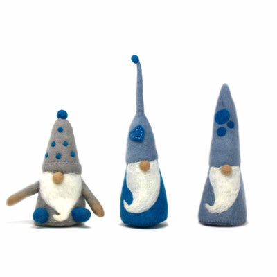 Handcrafted Felt Winter Blue Merry Gnome Décor