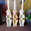 Soapstone Monkey See, Do, Hear Candlestick Holder Statues