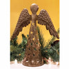 Standing Angel Wings Down Haitian Metal Drum Tabletop Décor, 14"