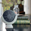 Soapstone Compass Sculpture - Dark Gray Stone