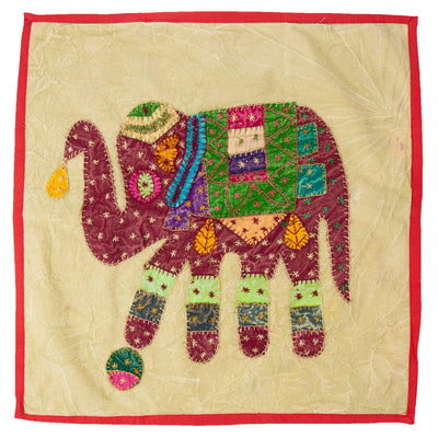 19 inch Decorative Pillow with Elephant Applique (insert included)