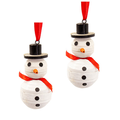 Paper Mache Snowman Ornament from Haiti, PACK OF 2