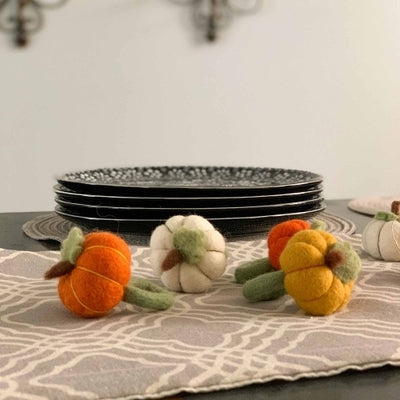 Pumpkin Felt Napkin Rings, Set of 4