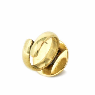 Domed Adjustable Brass Ring - Pack of 3
