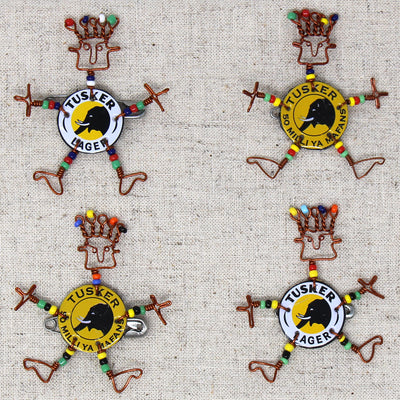 Set of 10 Tusker Dancing Girl Pin with Beads