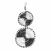 PACK OF 5 -Maasai Bead Double Circle Dangle Earrings, White and Black