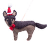 German Shepherd Santa Handmade Felt Ornament