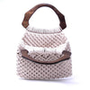 Macramé Bag with Arched Wooden Handle, Unlined Interior