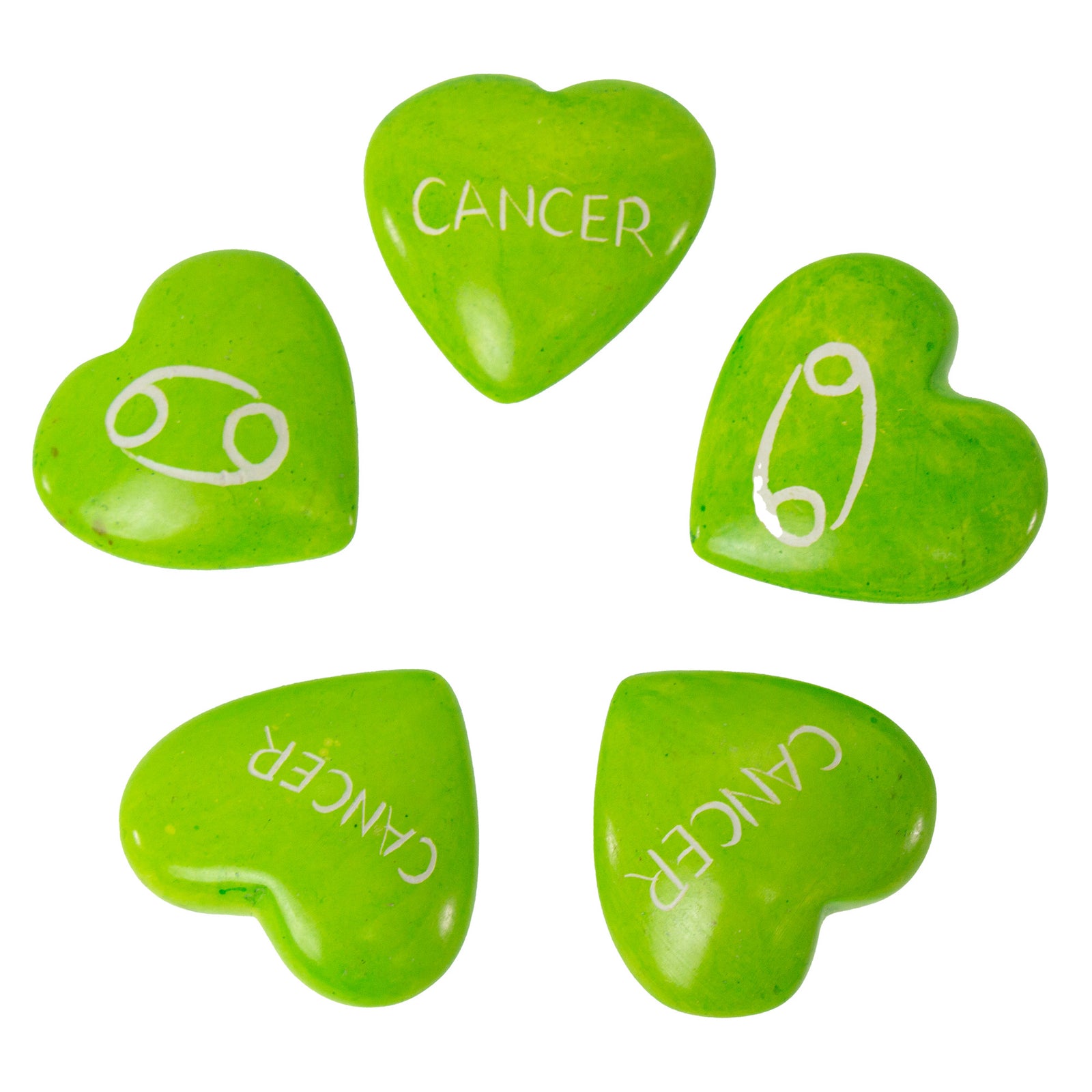 5-Pack - Soapstone Zodiac Hearts - Cancer